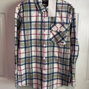 Spyder Womens Fab Flannel Shirt Blue Plaid Size Large